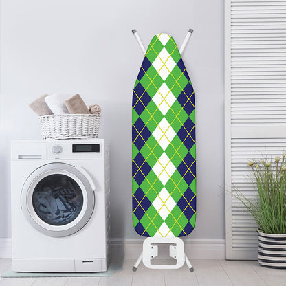 White Green And Navy Argyle Print Ironing Board Cover