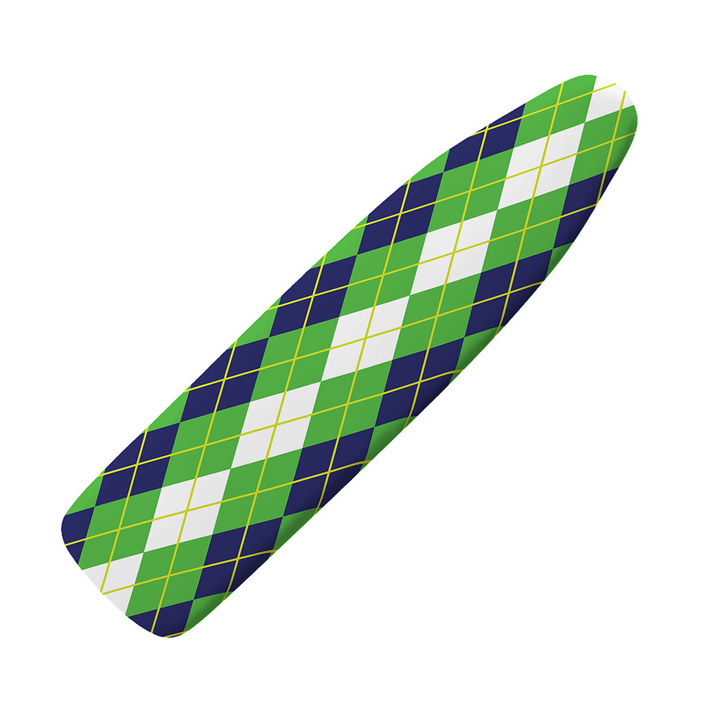 White Green And Navy Argyle Print Ironing Board Cover