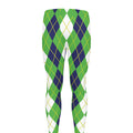 White Green And Navy Argyle Print Men's Leggings