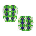White Green And Navy Argyle Print Office Chair Cover