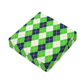 White Green And Navy Argyle Print Outdoor Seat Cushion Cover