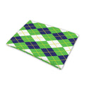 White Green And Navy Argyle Print Pet Cooling Mat Cover