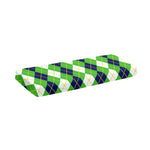 White Green And Navy Argyle Print Piano Keyboard Cover