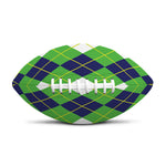 White Green And Navy Argyle Print Rugby Ball