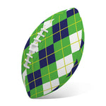 White Green And Navy Argyle Print Rugby Ball