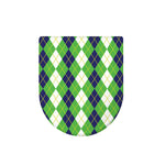White Green And Navy Argyle Print Toilet Lid Cover