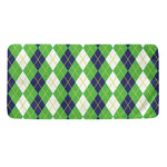 White Green And Navy Argyle Print Towel