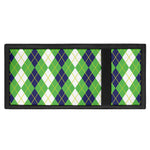 White Green And Navy Argyle Print Trifold Wallet