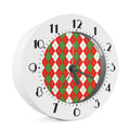 White Green And Red Argyle Pattern Print Alarm Clock