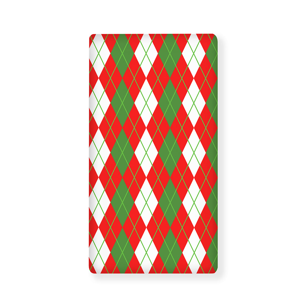 White Green And Red Argyle Pattern Print Baby Crib Sheet