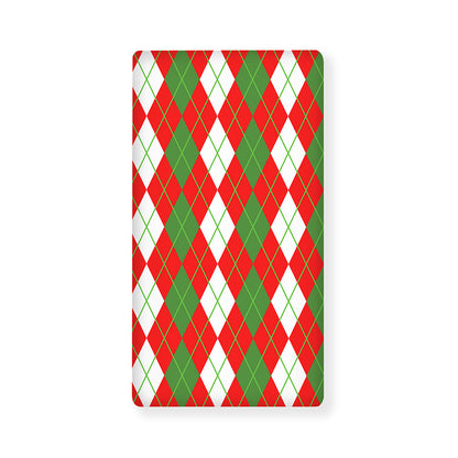 White Green And Red Argyle Pattern Print Baby Crib Sheet