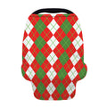 White Green And Red Argyle Pattern Print Baby Seat Cover