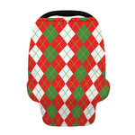 White Green And Red Argyle Pattern Print Baby Seat Cover