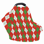 White Green And Red Argyle Pattern Print Baby Seat Cover
