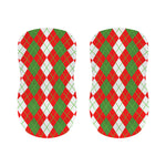 White Green And Red Argyle Pattern Print Bar Stool Covers