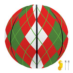 White Green And Red Argyle Pattern Print Basketball