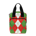 White Green And Red Argyle Pattern Print Bible Tote Bag