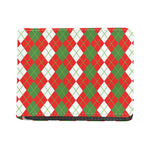 White Green And Red Argyle Pattern Print Bifold Wallet