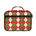 White Green And Red Argyle Pattern Print Briefcase Bible Bag