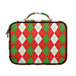 White Green And Red Argyle Pattern Print Briefcase Bible Bag