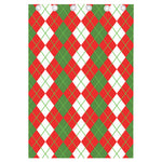White Green And Red Argyle Pattern Print Curtain