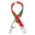 White Green And Red Argyle Pattern Print Dog Seat Belt