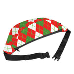White Green And Red Argyle Pattern Print Fanny Pack