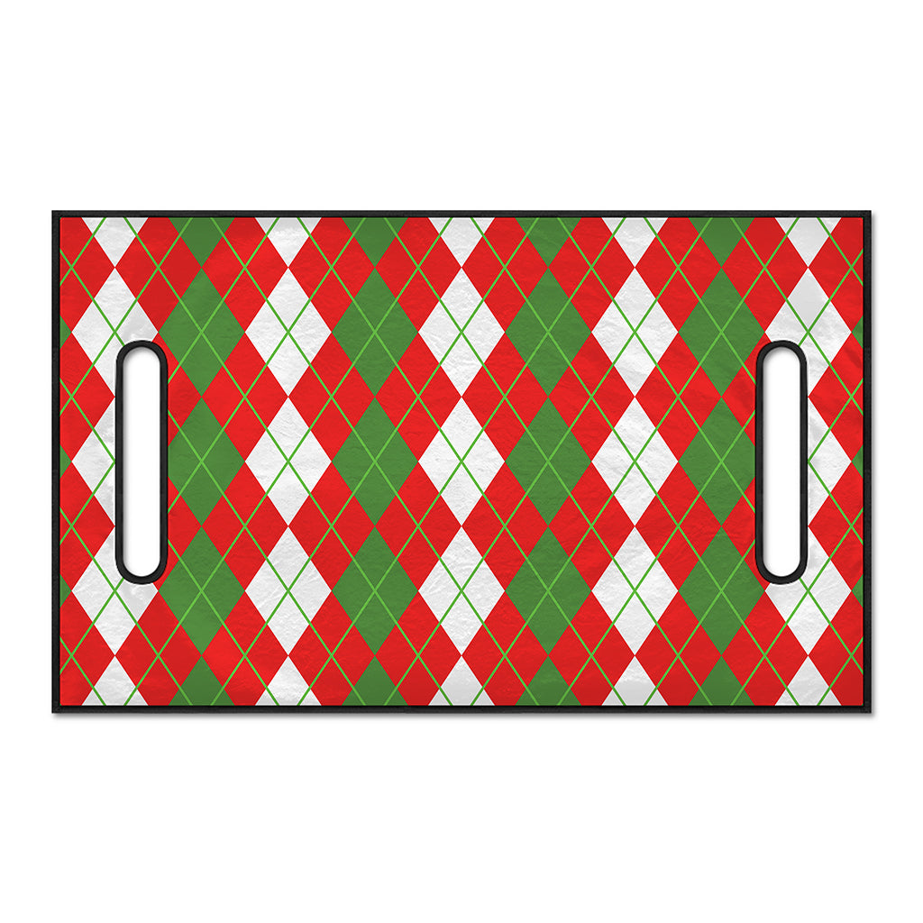 White Green And Red Argyle Pattern Print Golf Cart Seat Cover