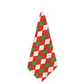 White Green And Red Argyle Pattern Print Hand Towel