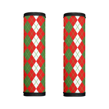 White Green And Red Argyle Pattern Print Handle Covers
