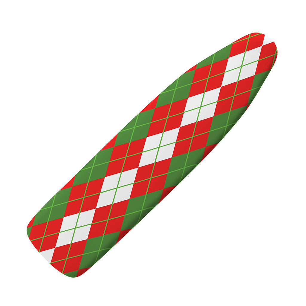 White Green And Red Argyle Pattern Print Ironing Board Cover