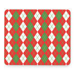 White Green And Red Argyle Pattern Print Mouse Pad