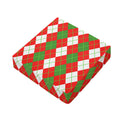 White Green And Red Argyle Pattern Print Outdoor Seat Cushion Cover