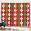 White Green And Red Argyle Pattern Print Pencil Pleat Curtains