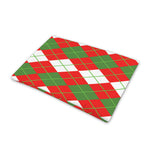 White Green And Red Argyle Pattern Print Pet Cooling Mat Cover