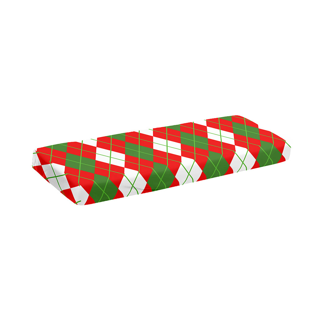 White Green And Red Argyle Pattern Print Piano Keyboard Cover