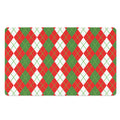 White Green And Red Argyle Pattern Print Polyester Doormat