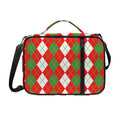 White Green And Red Argyle Pattern Print Shoulder Strap Bible Bag