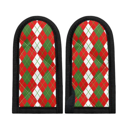 White Green And Red Argyle Pattern Print Skillet Handle Cover