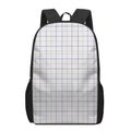 White Grey And Purple Tattersall Print 17 Inch Backpack