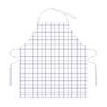 White Grey And Purple Tattersall Print Adjustable Apron