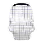 White Grey And Purple Tattersall Print Baby Seat Cover