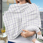 White Grey And Purple Tattersall Print Baby Seat Cover