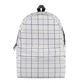 White Grey And Purple Tattersall Print School Backpack
