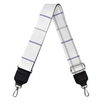 White Grey And Purple Tattersall Print Bag Strap
