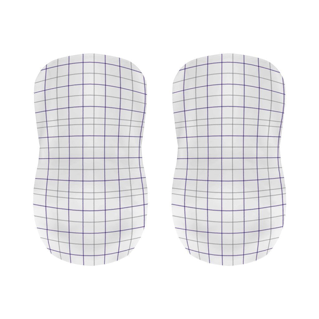 White Grey And Purple Tattersall Print Bar Stool Covers