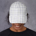 White Grey And Purple Tattersall Print Baseball Cap