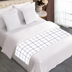 White Grey And Purple Tattersall Print Bed Runner