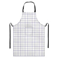 White Grey And Purple Tattersall Print Bib Apron With Pocket