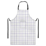 White Grey And Purple Tattersall Print Bib Apron With Pocket